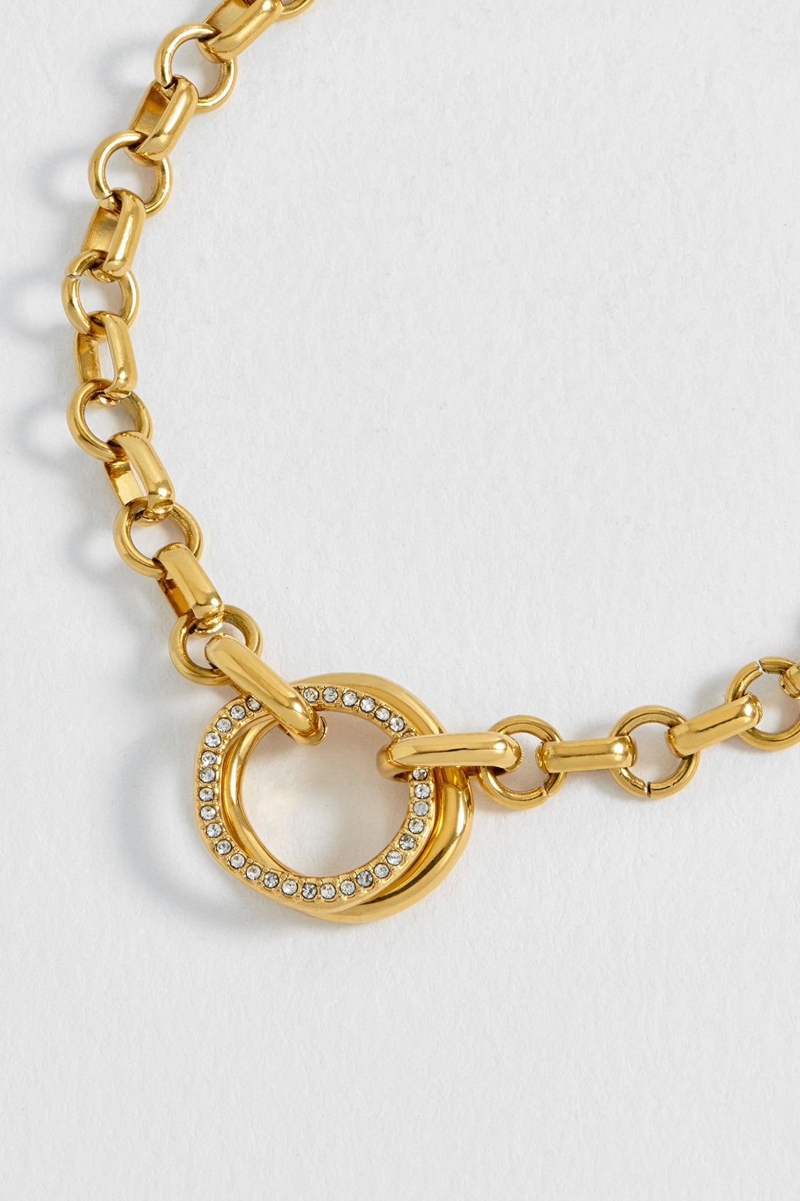 Molten Ring Pave T-Bar Bracelet