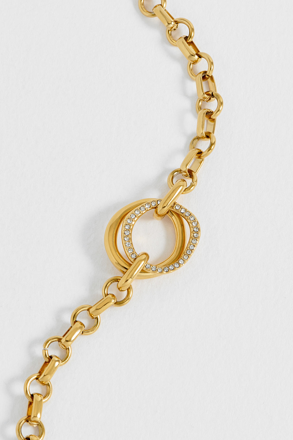Molten Ring Pave T-Bar Bracelet