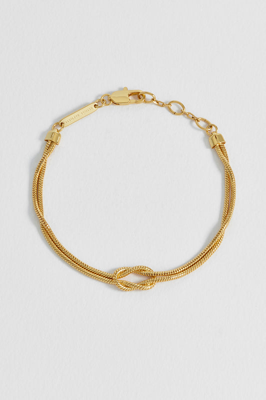 Snake Chain Double Knot T-Bar Bracelet