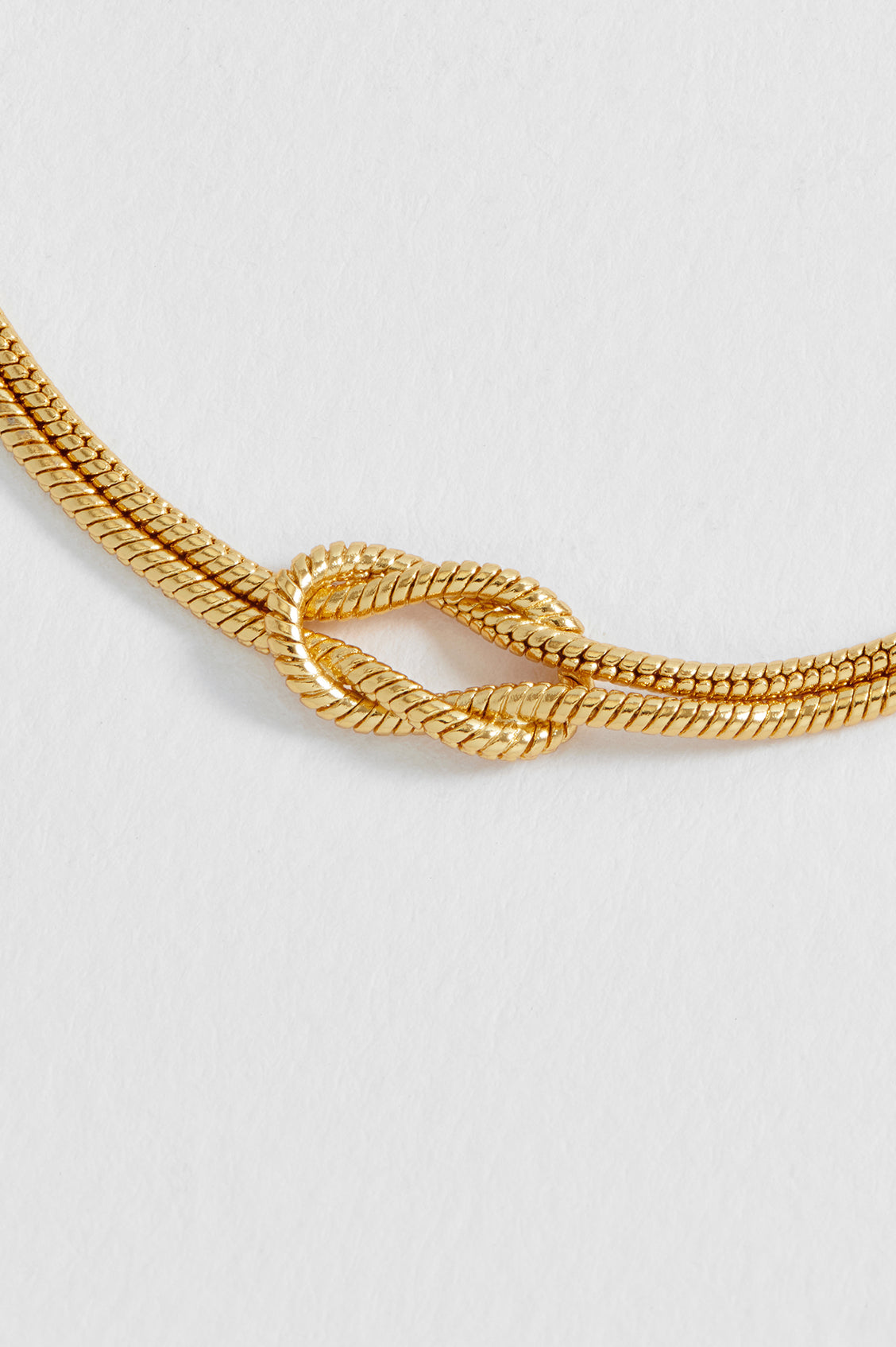 Snake Chain Double Knot T-Bar Bracelet