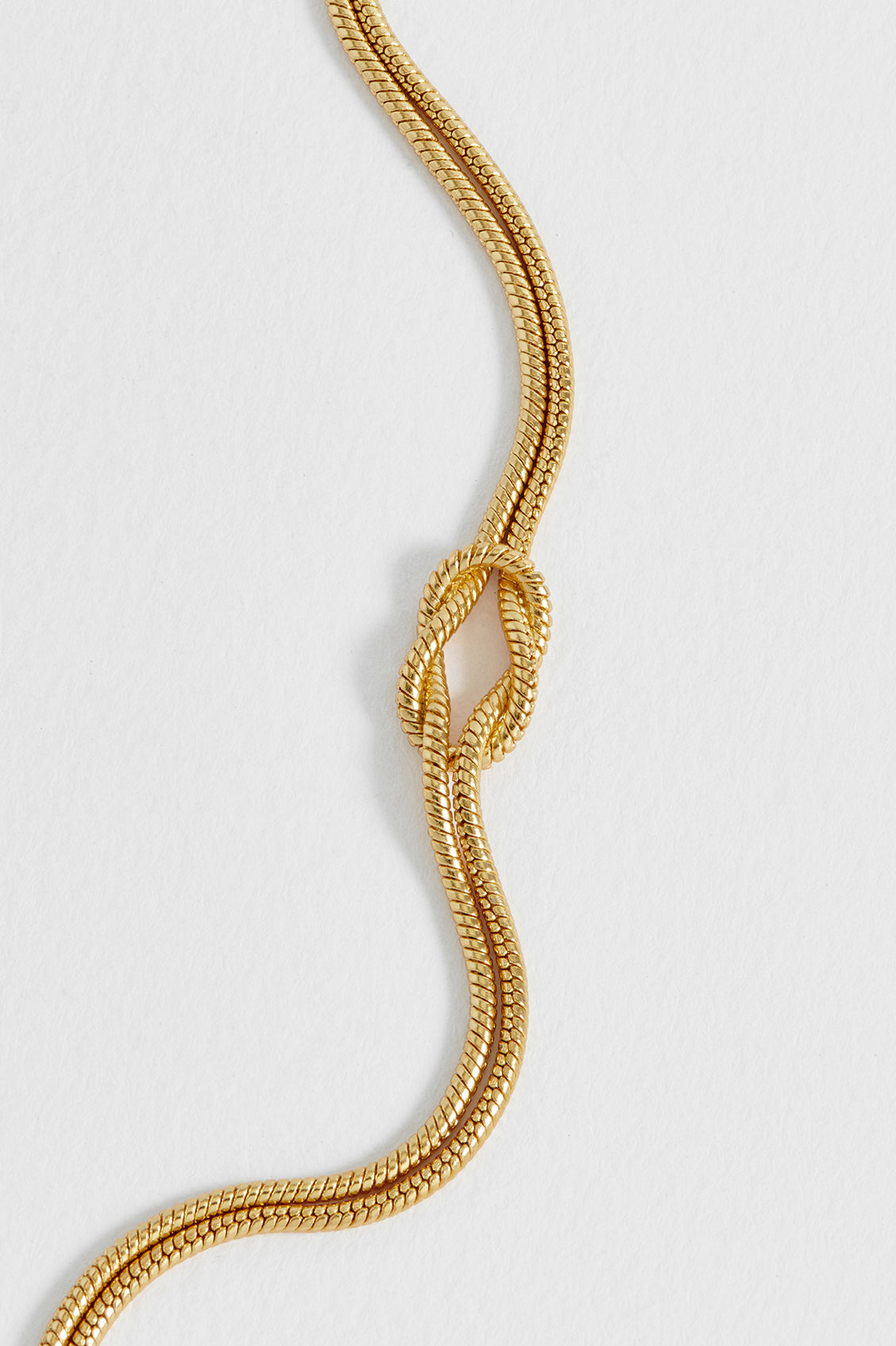 Snake Chain Double Knot T-Bar Bracelet