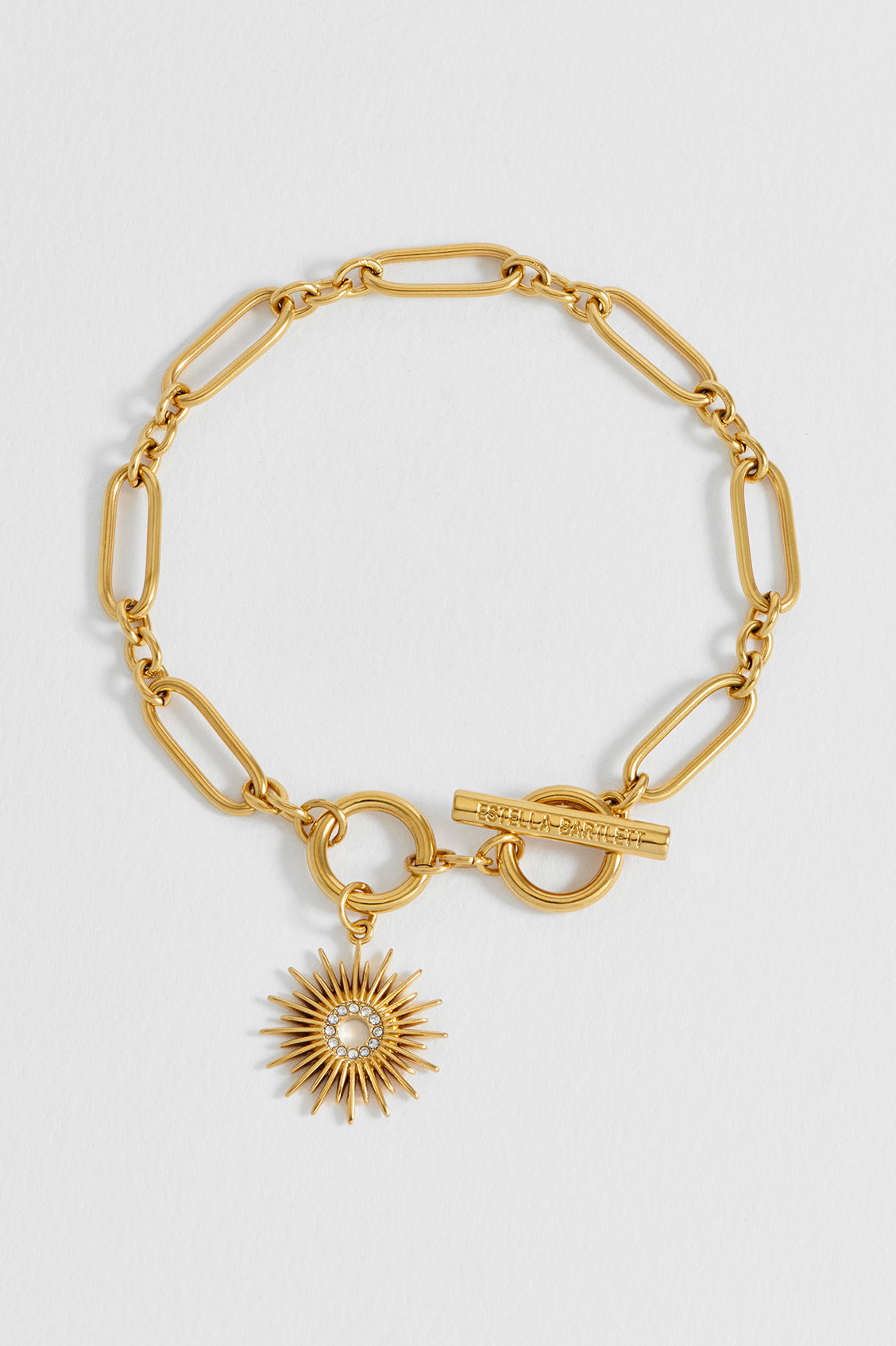 CZ Sunburst T-Bar Bracelet