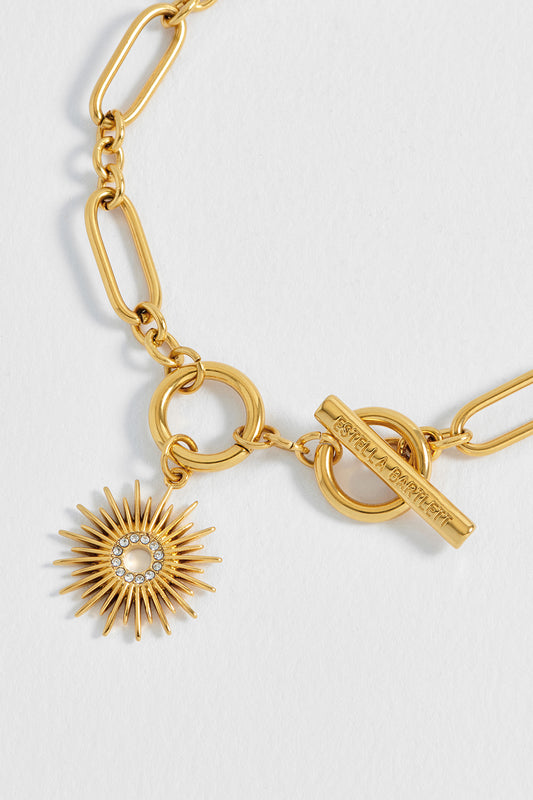 CZ Sunburst T-Bar Bracelet