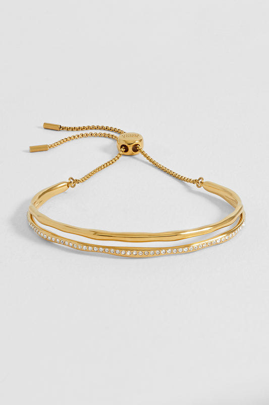 Molten CZ Pave Double Bangle