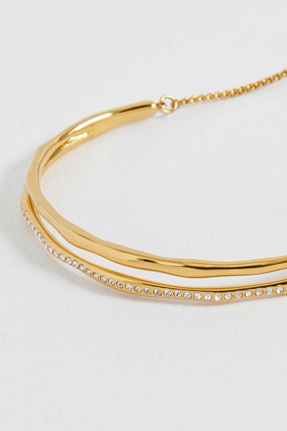 Molten CZ Pave Double Bangle