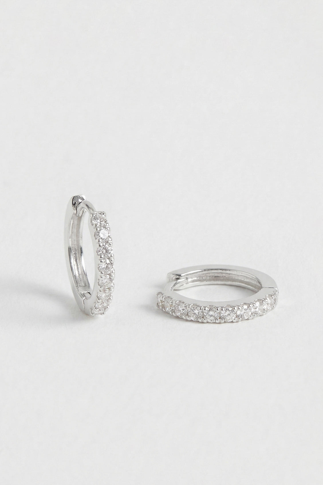 Hoop Earrings with White CZ