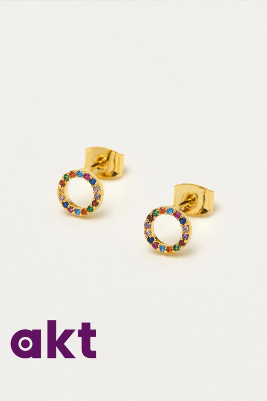 Rainbow Circle Earrings