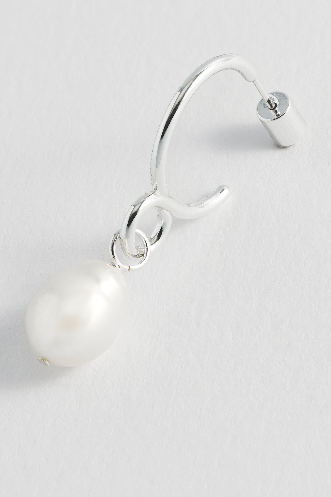 Twist Pearl Drop Hoops