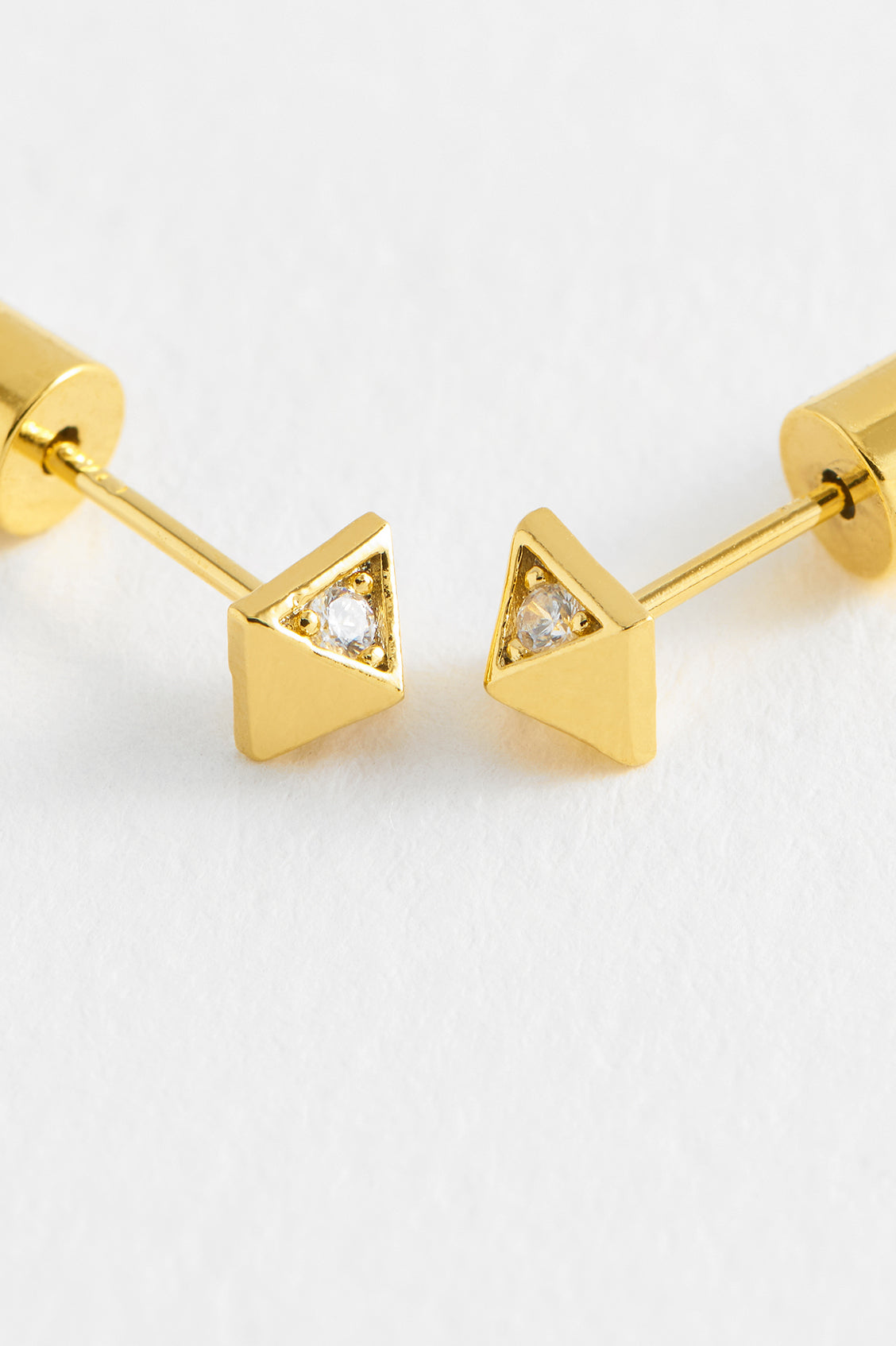 CZ Quilted Inlay Pyramid Studs