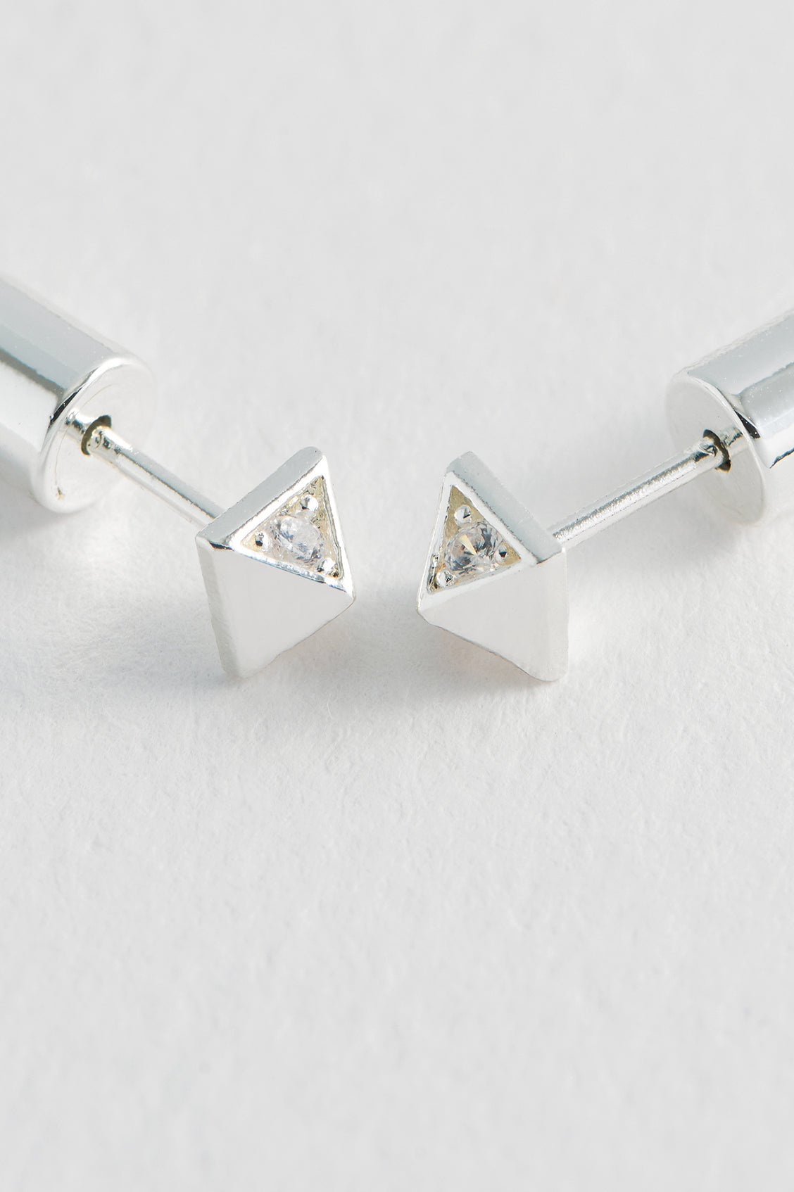 CZ Quilted Inlay Pyramid Studs