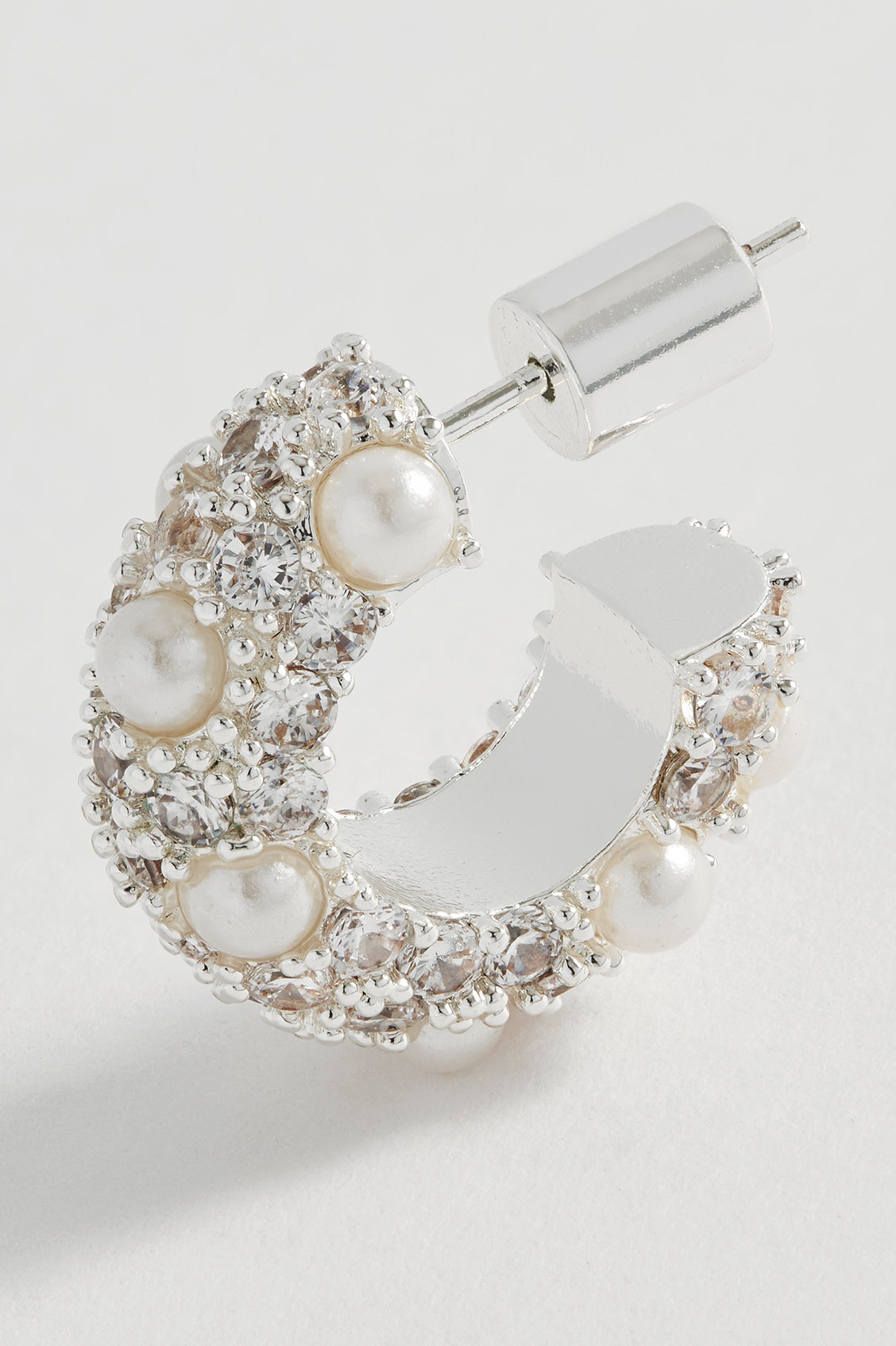 Embellished Pearl and CZ Hoops