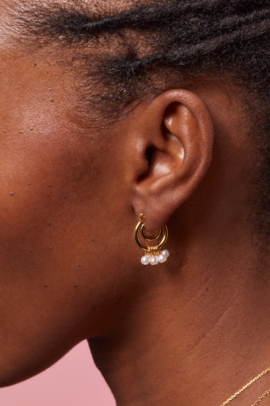 Pearl Double Hoop Earrings