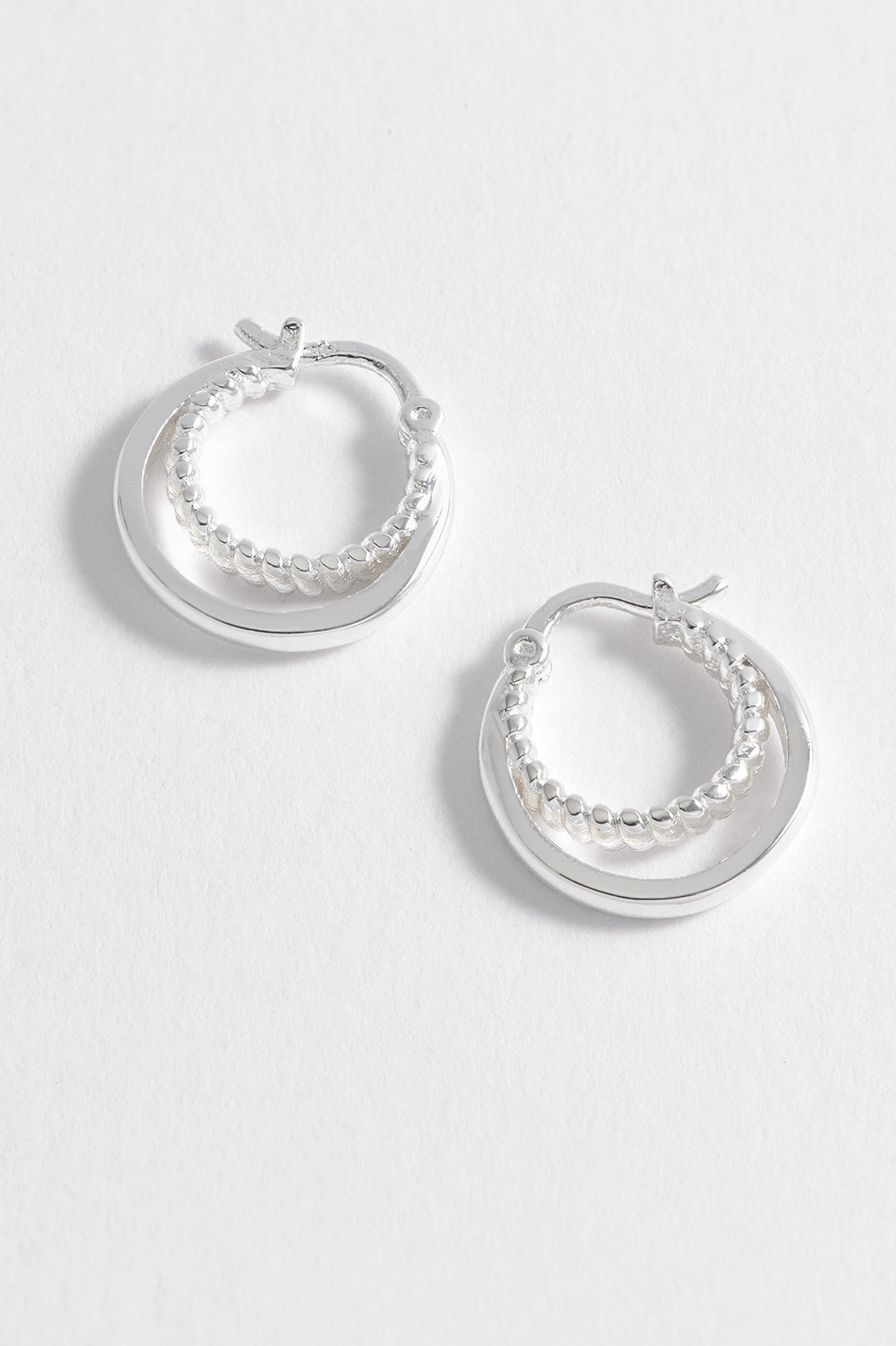 Doubles Hoop Stack Estella Bartlett | Silver Plated Twisted Double Hoops