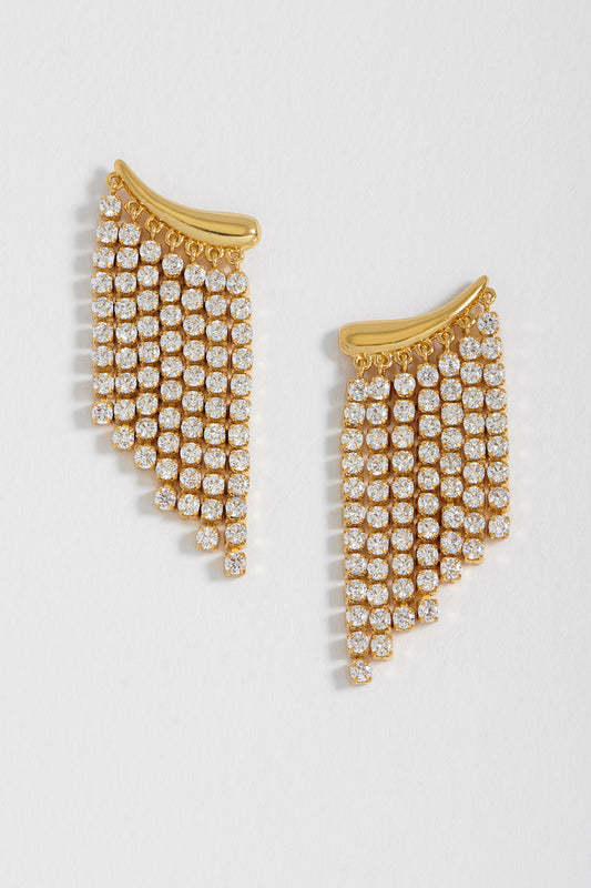 Tiered Tennis Chain Drop Earrings