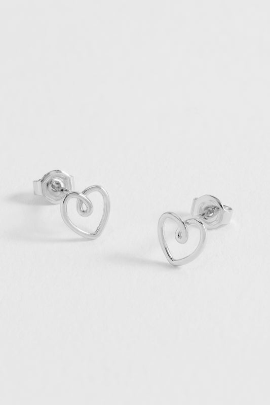 Doodle Heart Stud Earrings