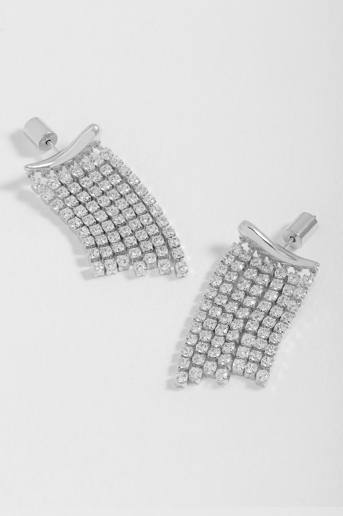 Tiered Tennis Chain Drop Earrings