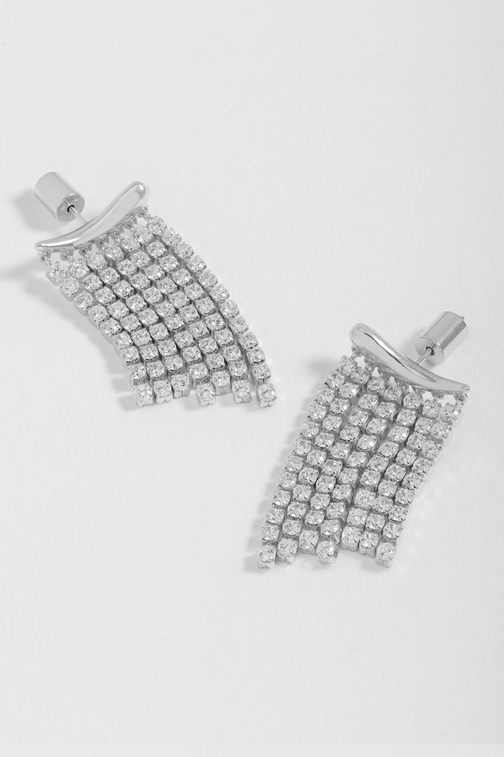 Tiered Tennis Chain Drop Earrings