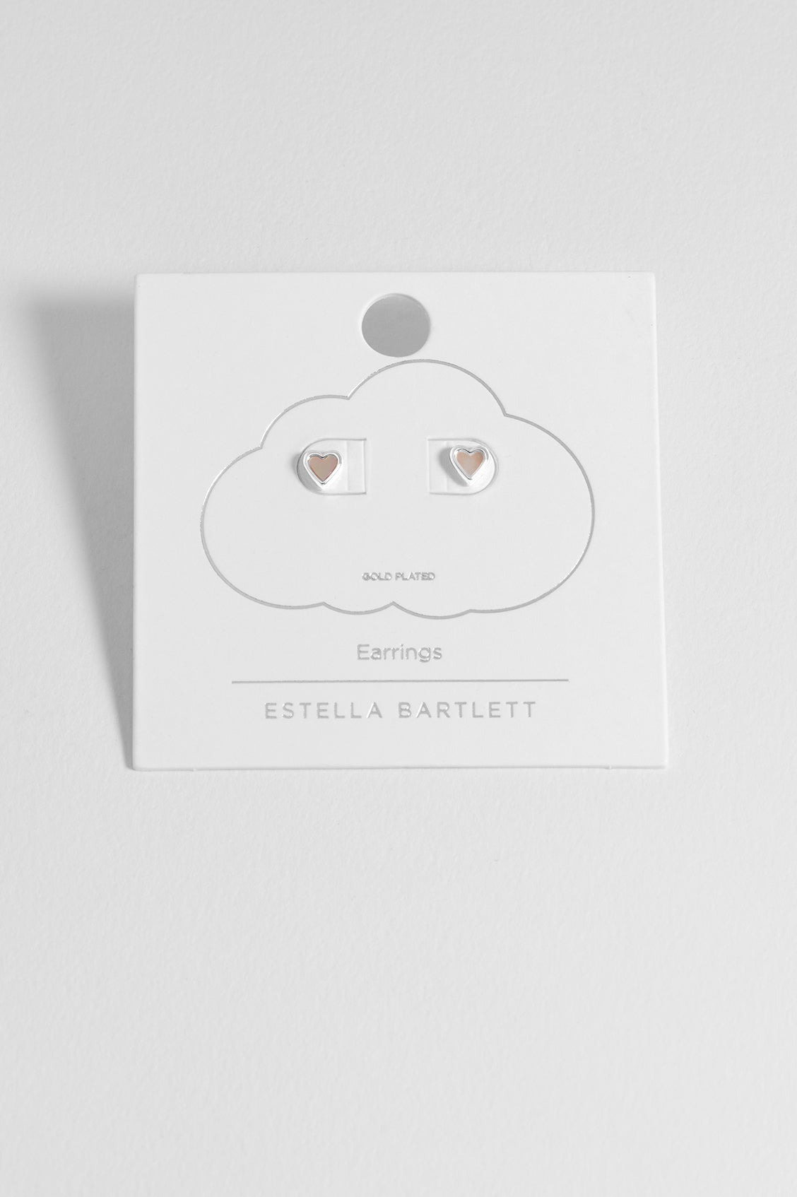 Pink Pearl Heart Stud Earrings