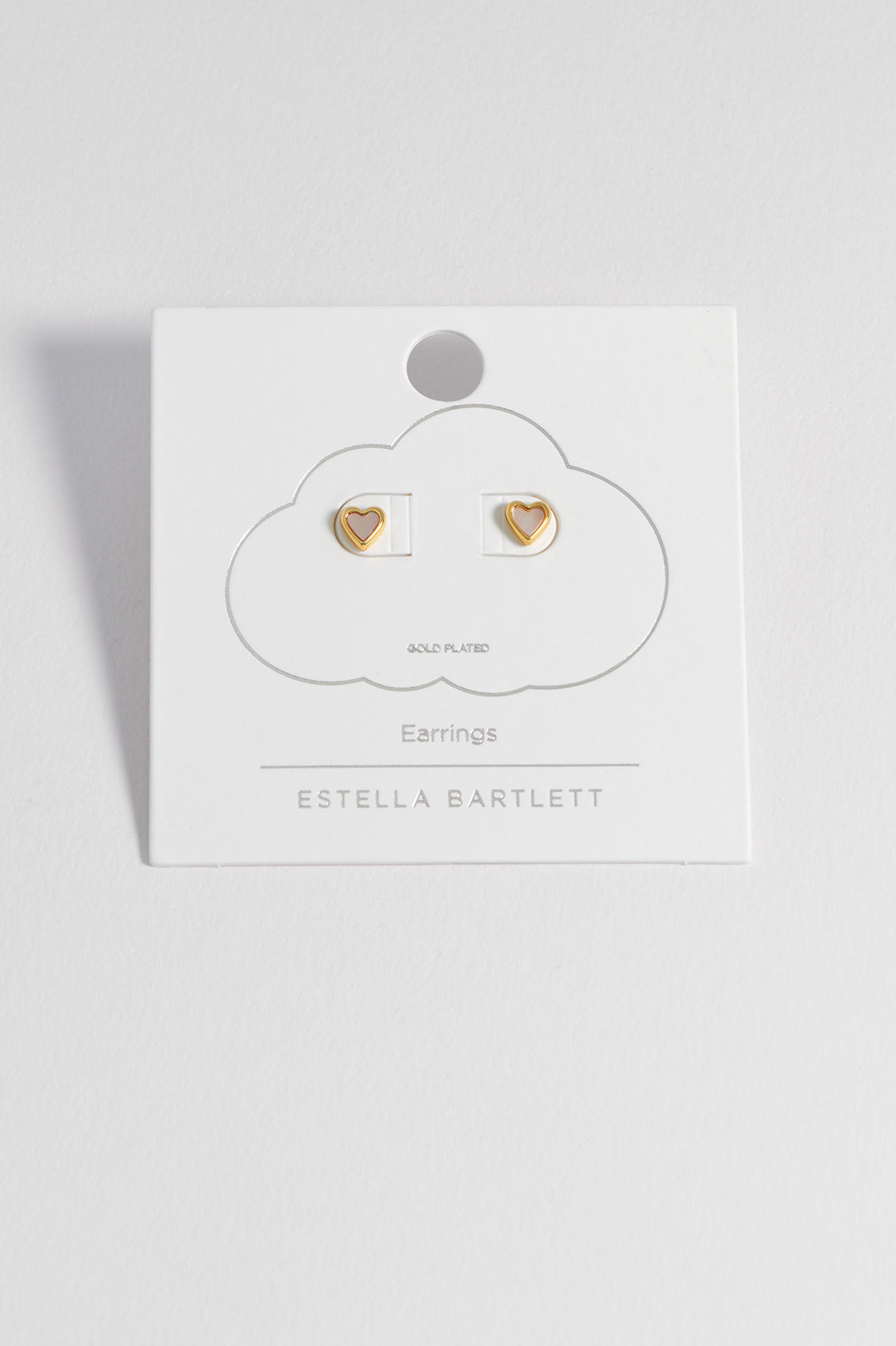 Pink Pearl Heart Stud Earrings