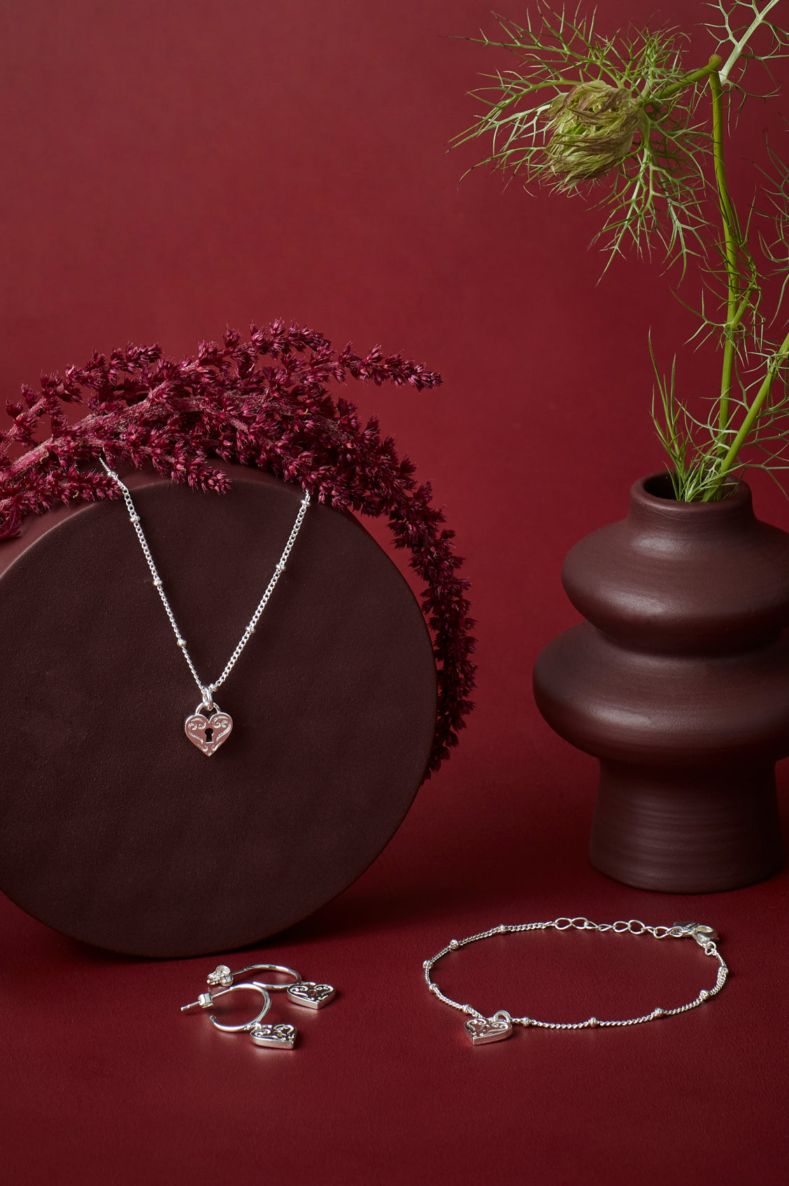 Engraved Heart Padlock Bracelet