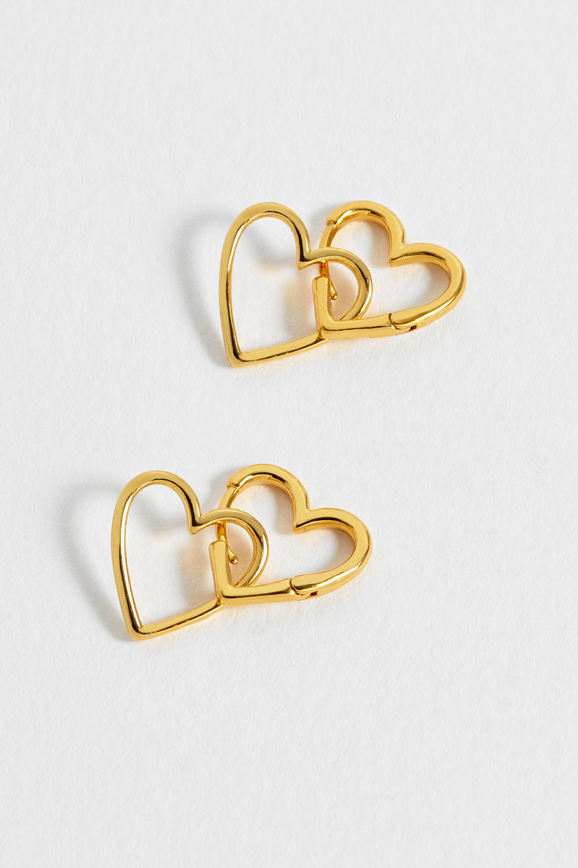 Double Heart Hoop Earrings