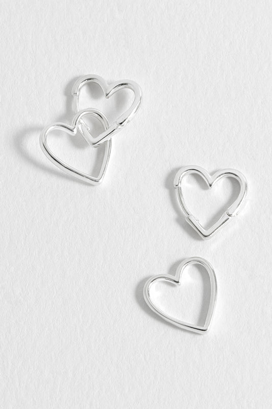 Double Heart Hoop Earrings