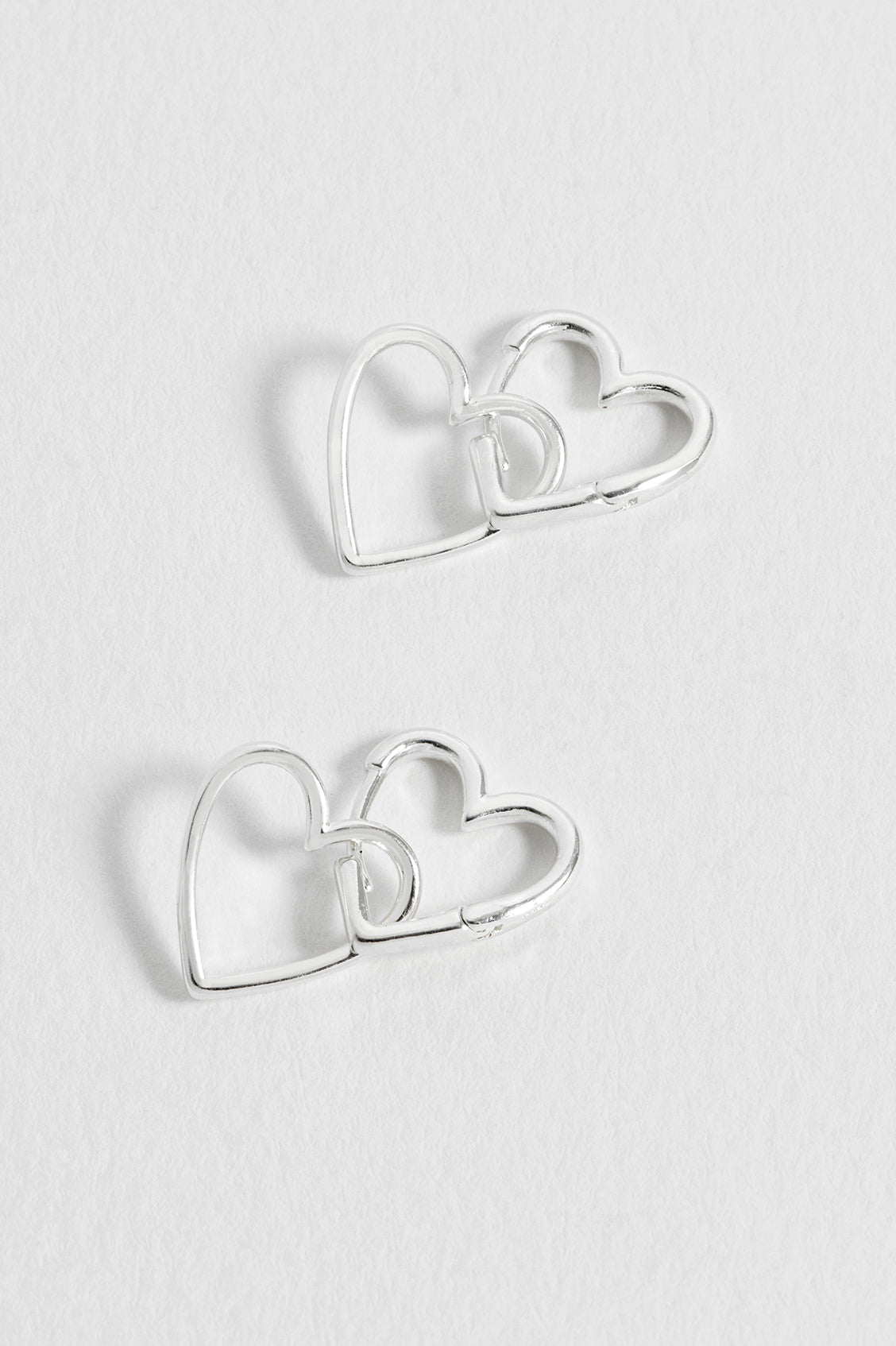 Double Heart Hoop Earrings