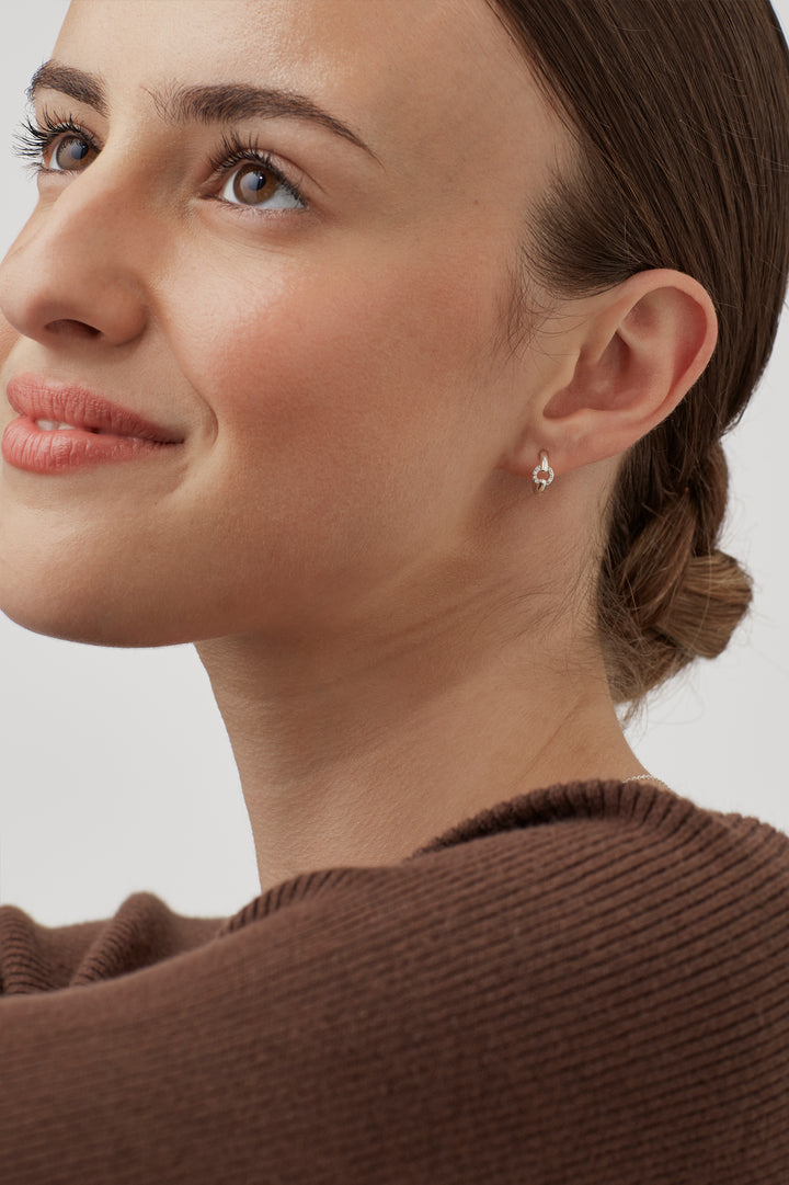 Pave Circle Hoop Earrings