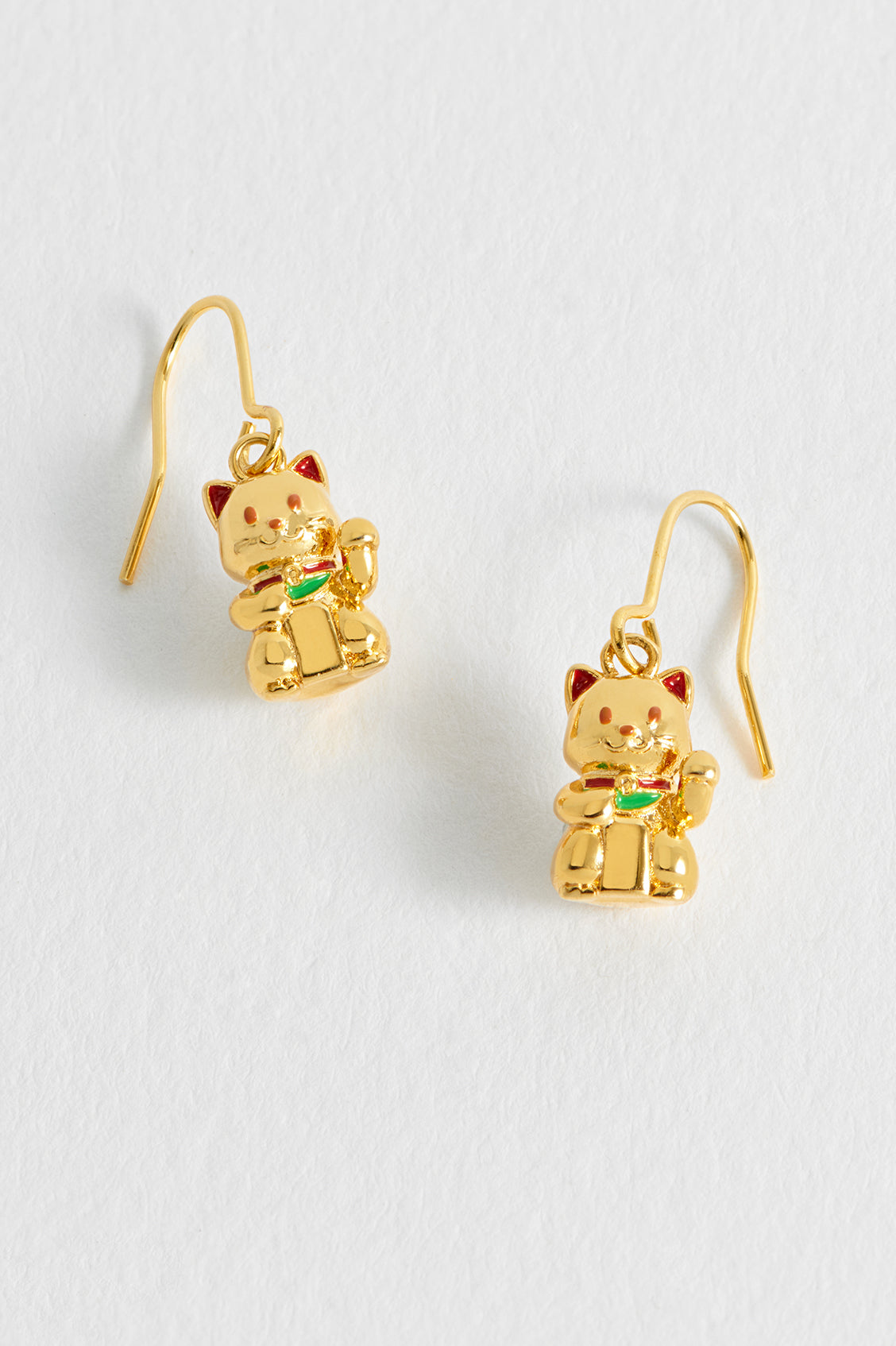 Lucky Cat Hook Earrings