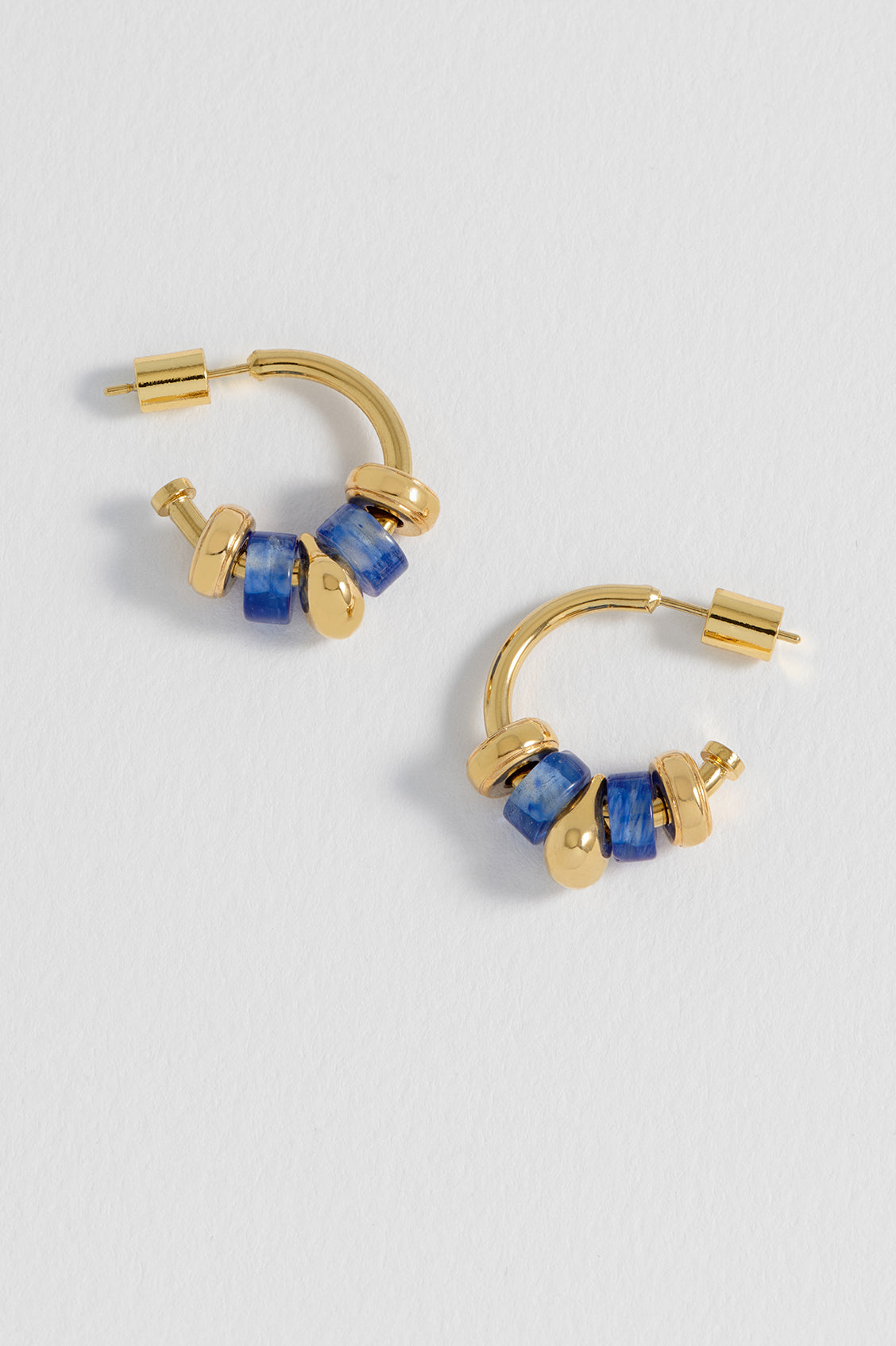 Lapis Lazuli Beaded Hoop Earrings