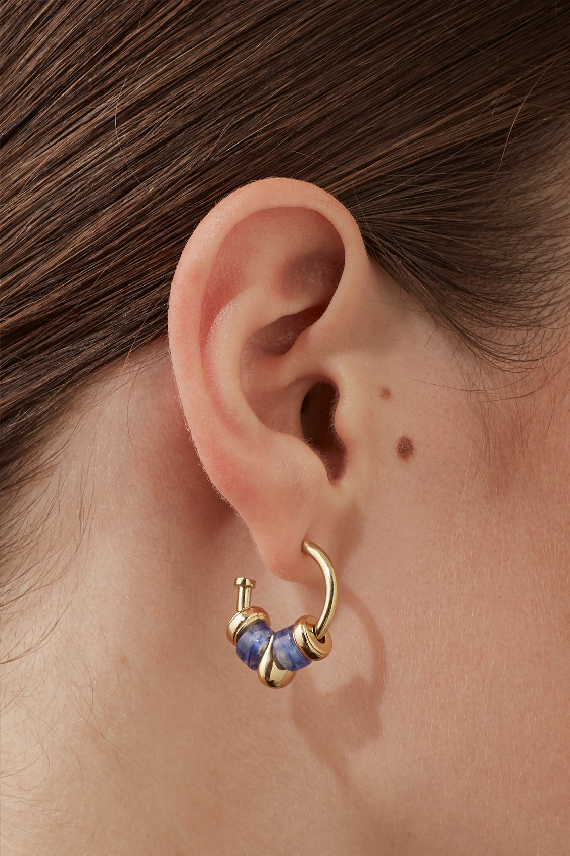 Lapis Lazuli Beaded Hoop Earrings