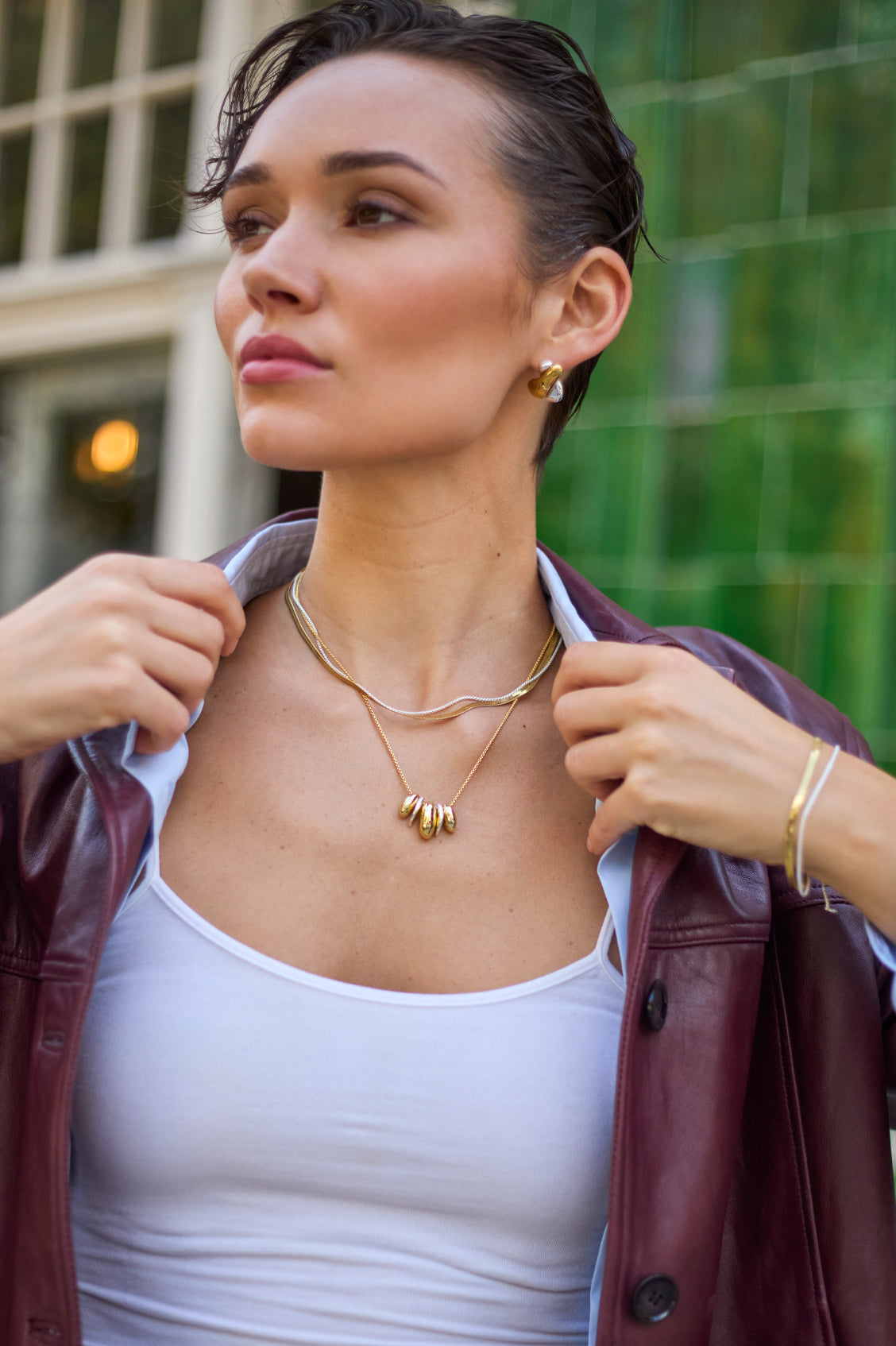 Chunky Mixed Metal Knot Stud Earrings