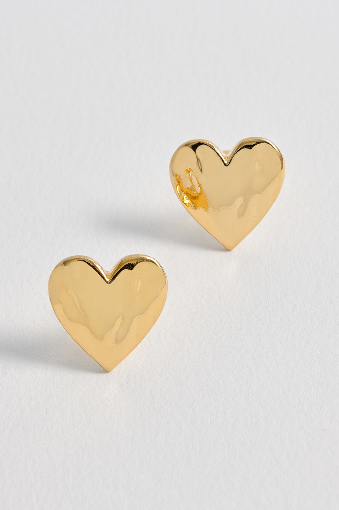Oversized Molten Heart Stud Earrings