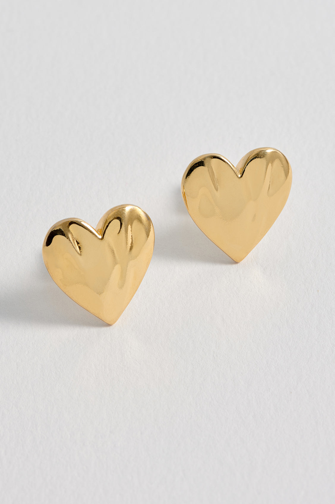 Oversized Molten Heart Stud Earrings
