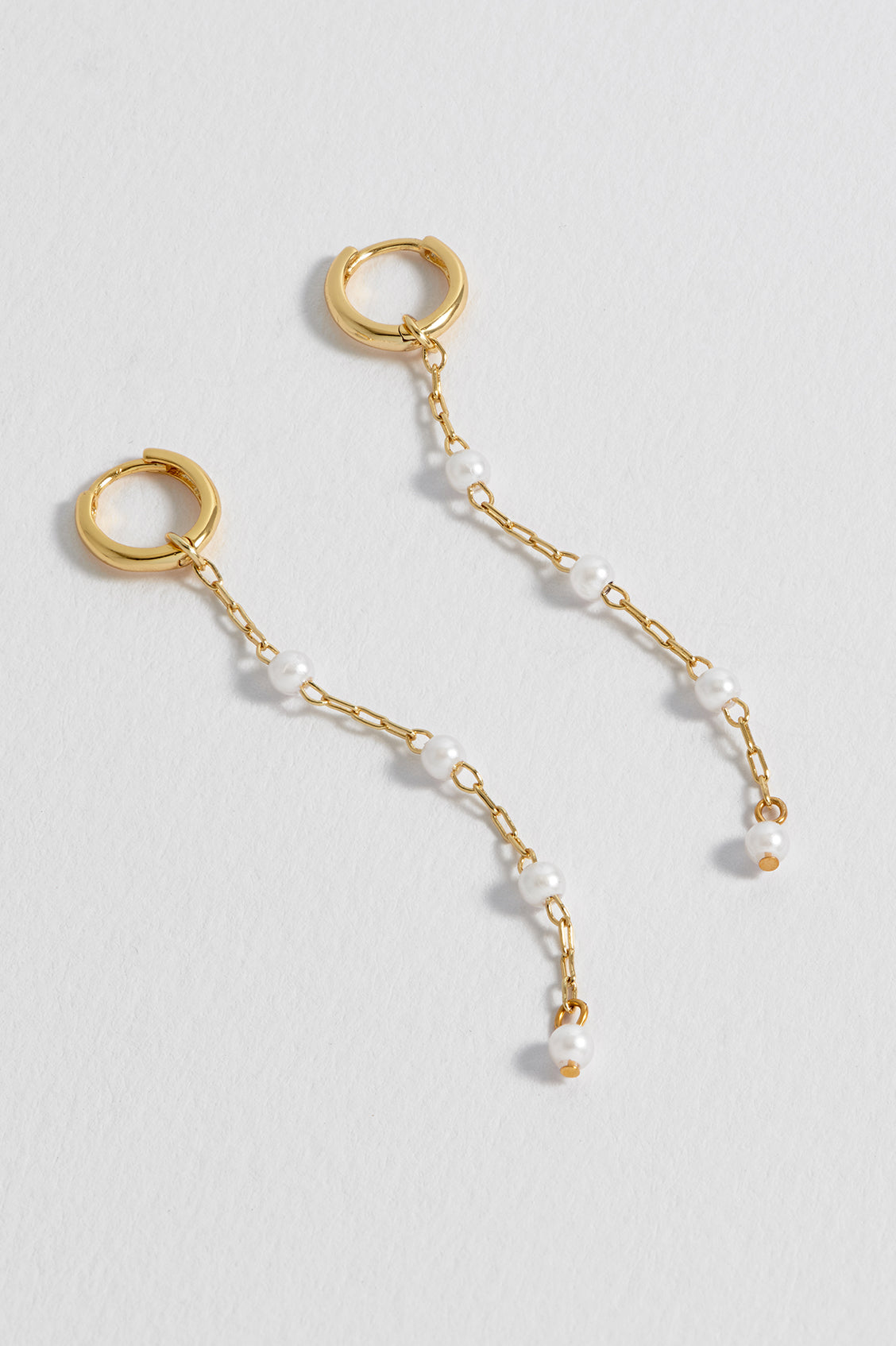 Pearl Chain Drop Huggies
