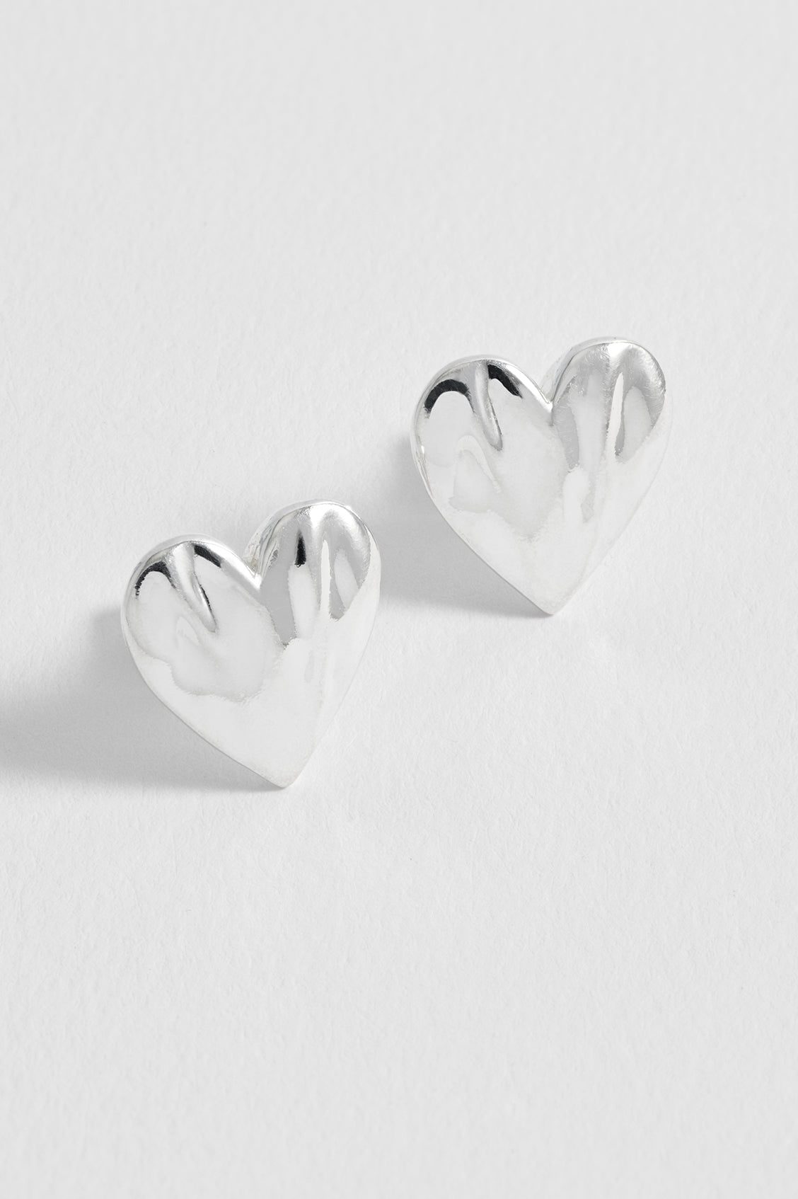 Molten Heart Stud Earrings
