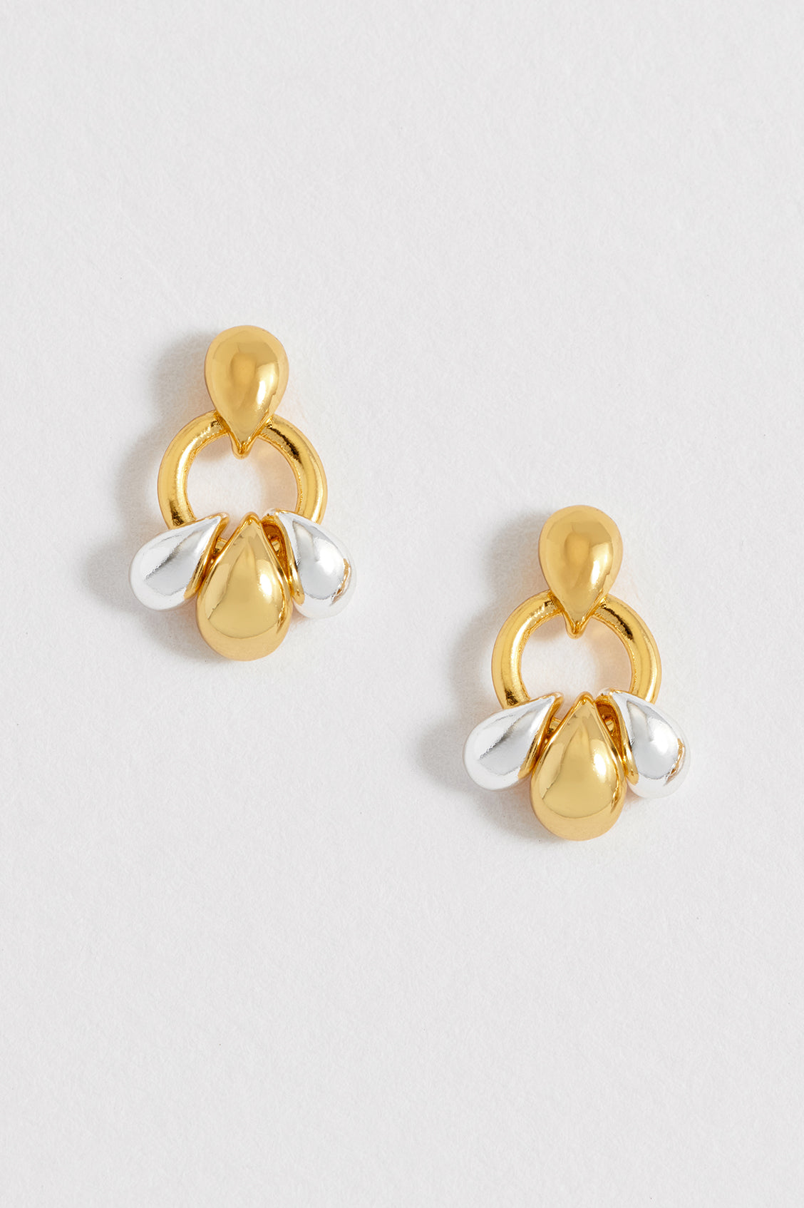 Tiered Droplet Circle Earrings