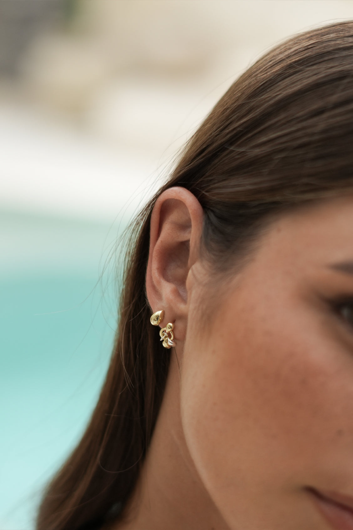 Tiered Droplet Circle Earrings