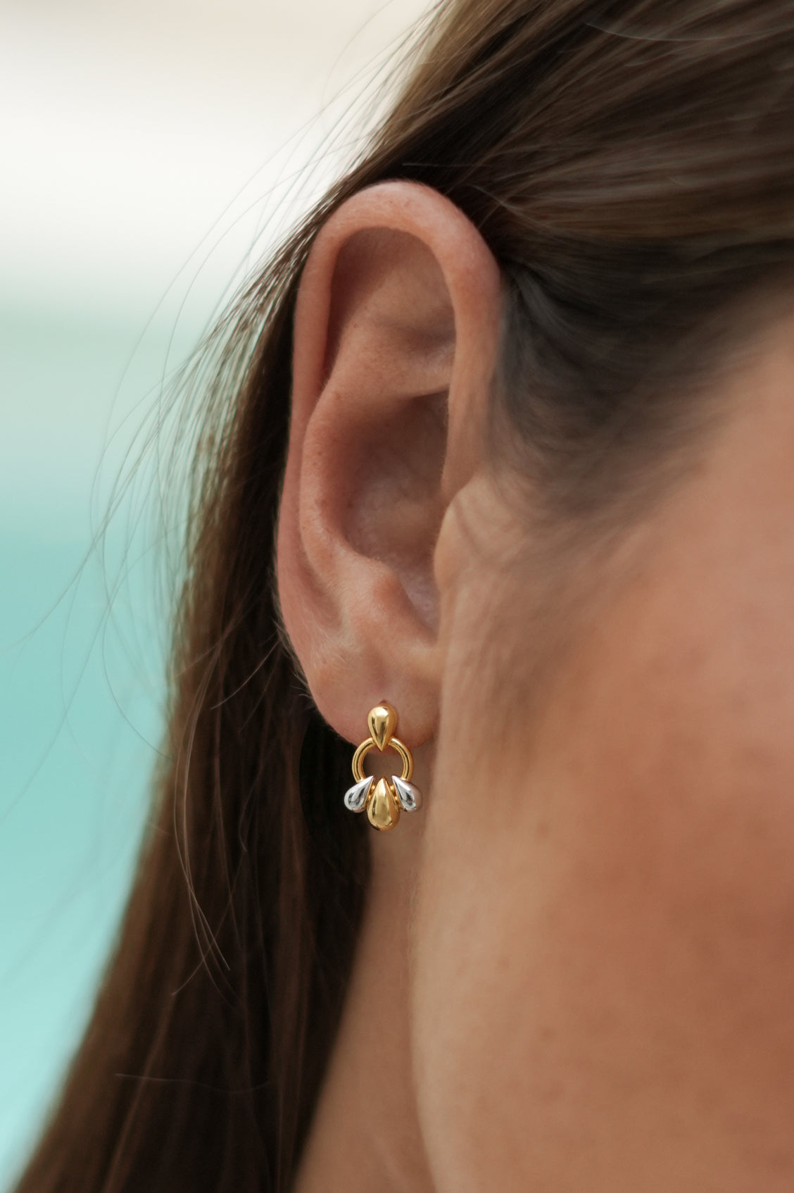 Tiered Droplet Circle Earrings