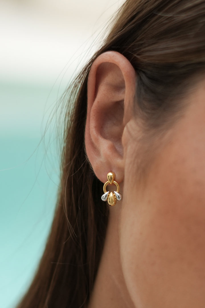 Tiered Droplet Circle Earrings