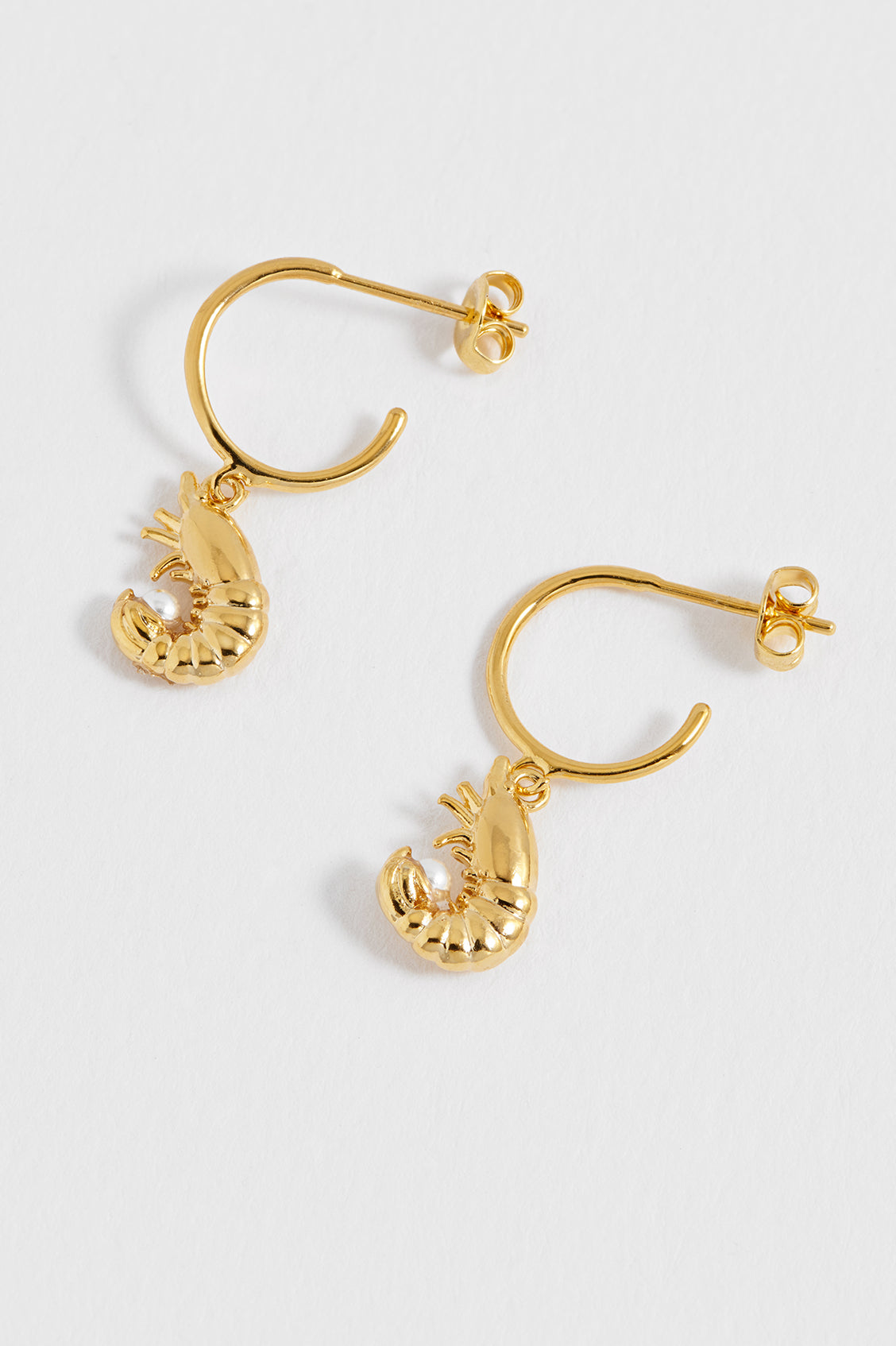 Shrimp Charm Hoops