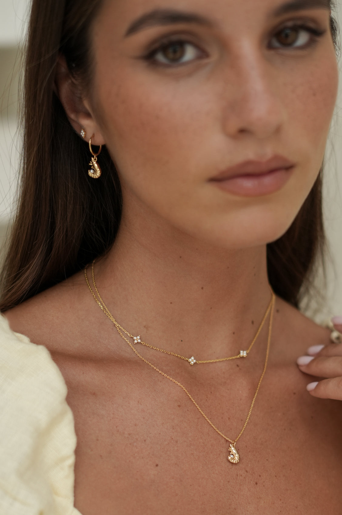 Shrimp Charm Hoops