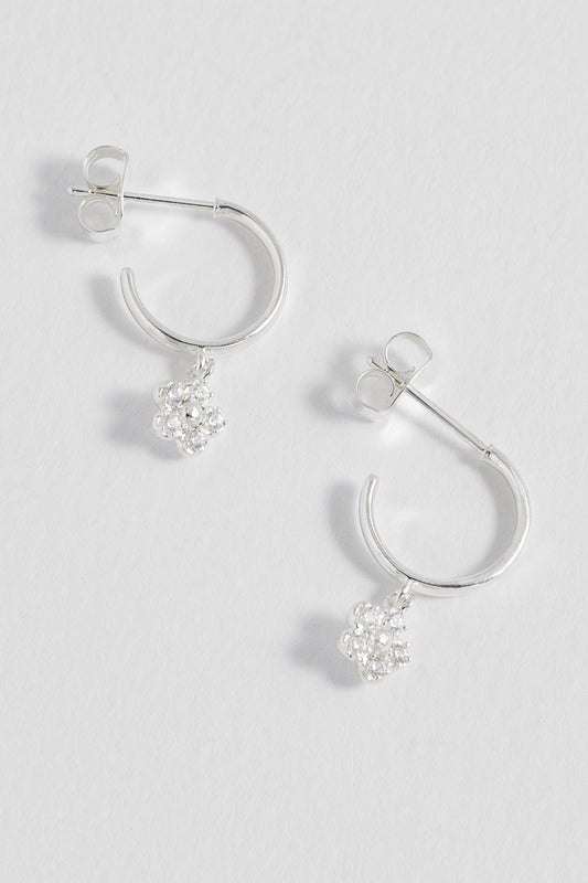 CZ Flower Hoops