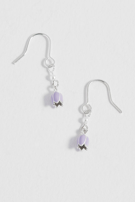 Bluebell and Pearl Hook Earrings