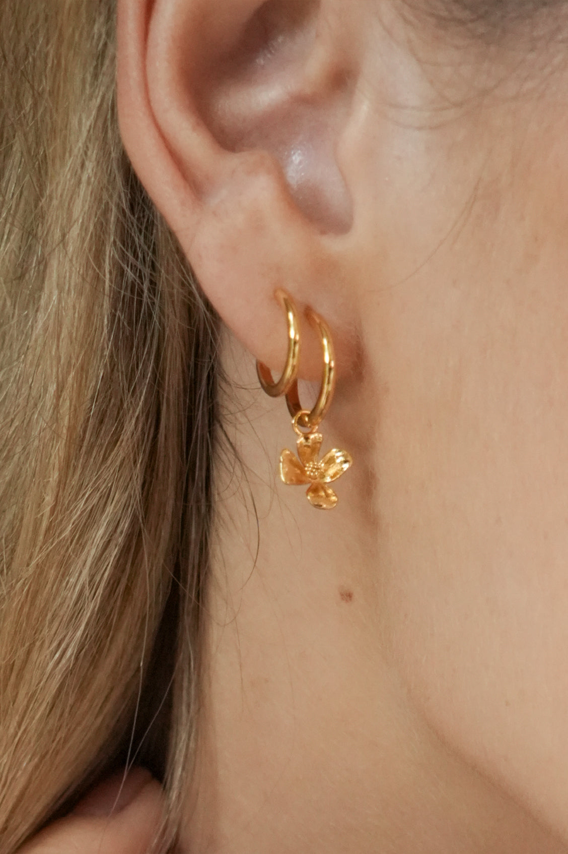 Flower Charm Illusion Hoops