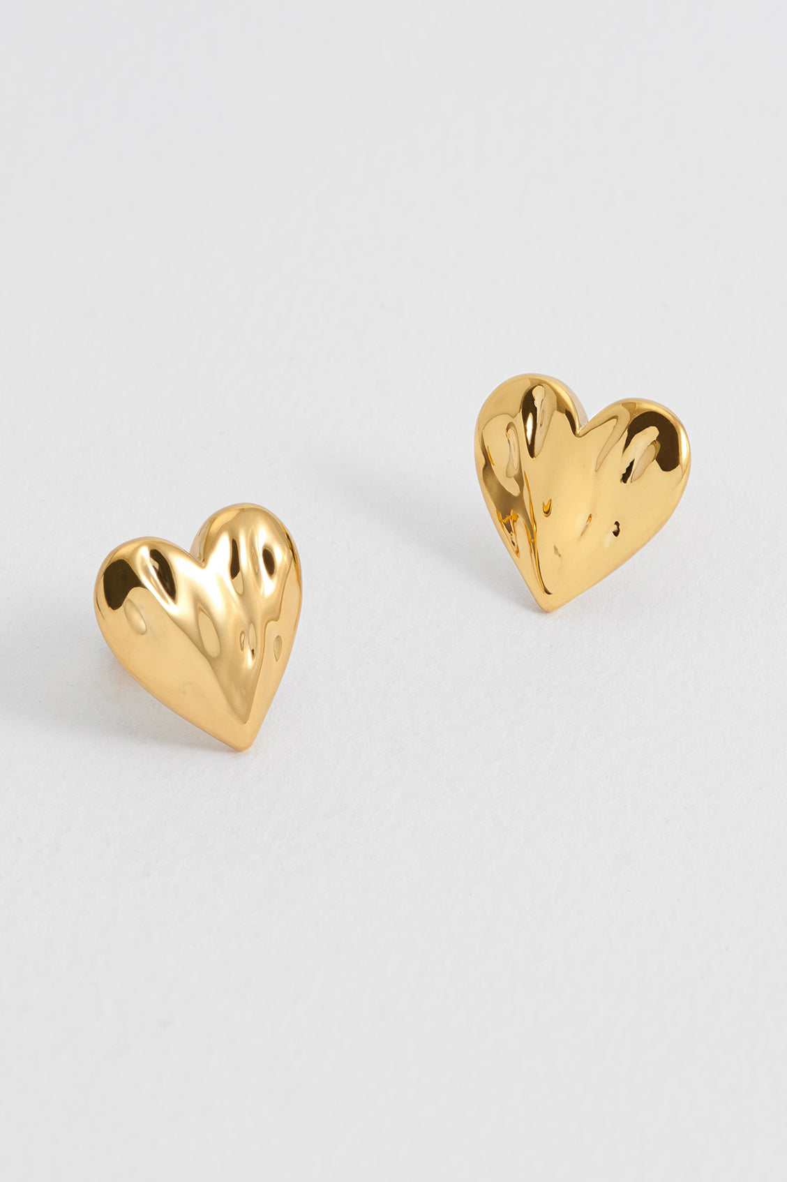 Molten Heart Stud Earrings