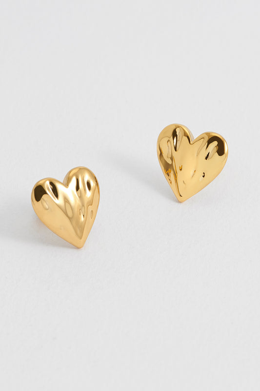 Molten Heart Stud Earrings
