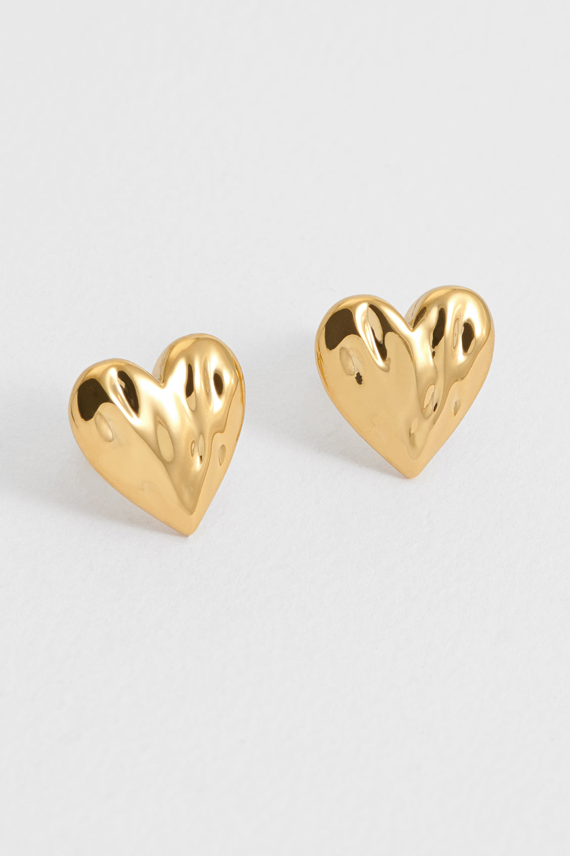 Molten Heart Stud Earrings