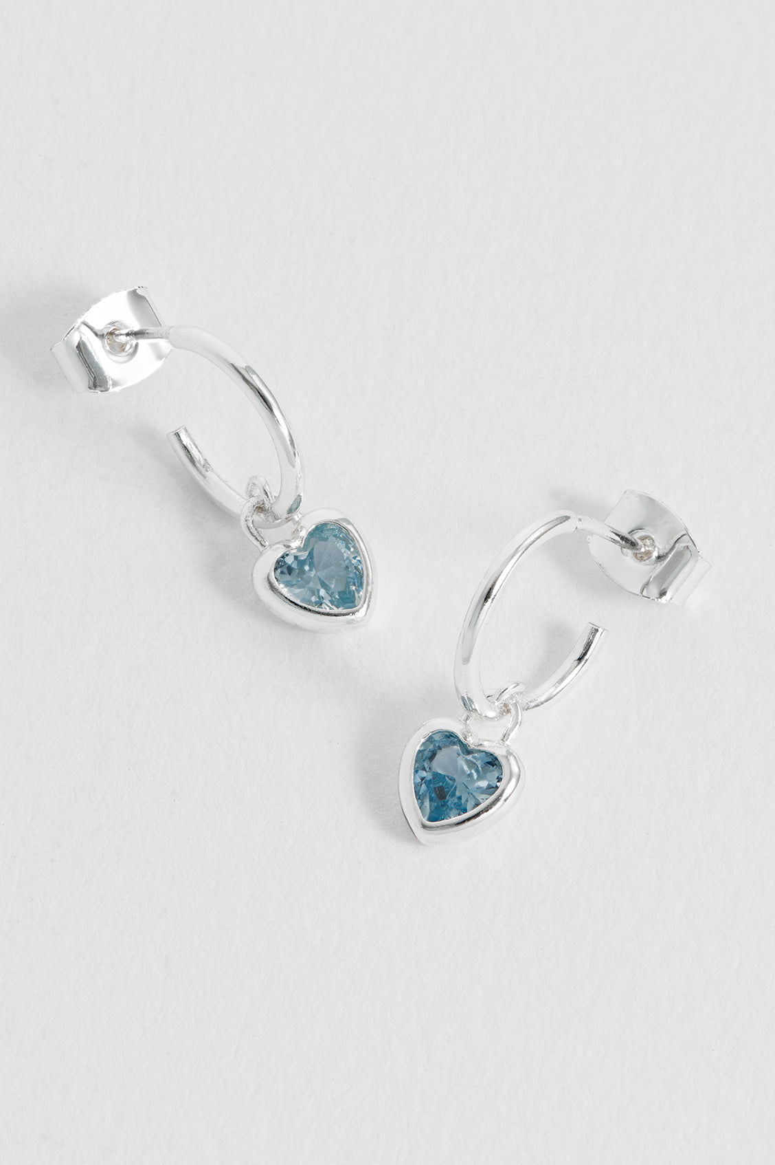 Blue Heart Padlock Hoops