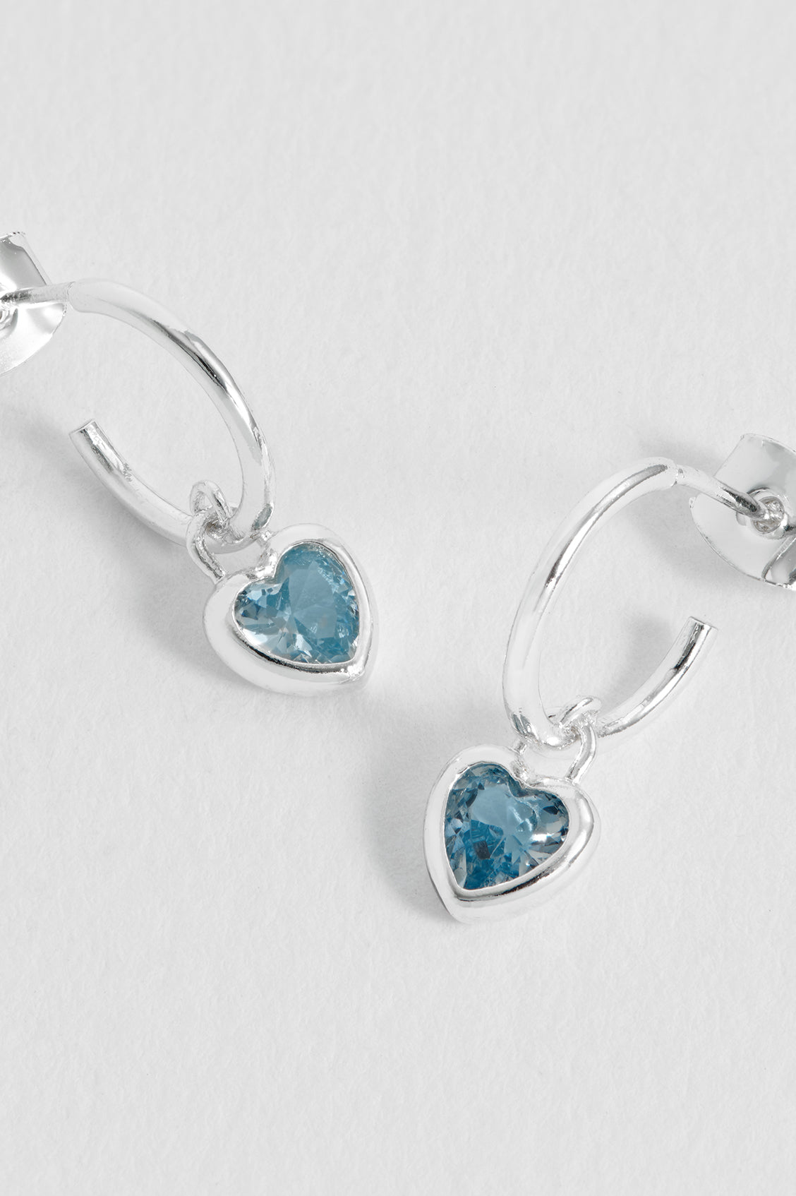 Blue Heart Padlock Hoops